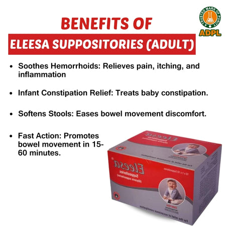Eleesa Suppositories (Child): Effective Suppositories for Constipation Relief